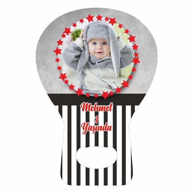 Siyah Beyaz Temalı Balon Açacak Magneti